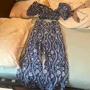 Blue Floral Women's Jumpsuit